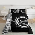 thumbnail image 2 of Homewish King and Queen Queen Comforter Set for Teen, Cartoon Dragonfly Bedding Sets, Black White Stripes Lines Reversible Bedding Comforter Set, Lightweight Room Decor, 3-Piece, 2 of 8