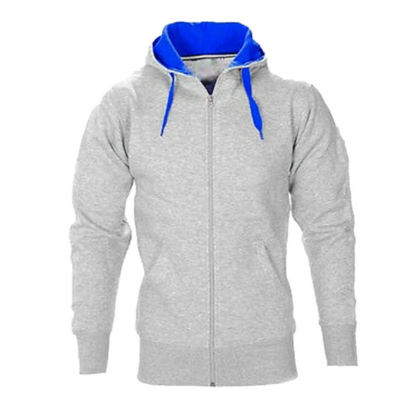 KAUOD Men's Zip-up Hooded Sweatshirts Full-Zip Hoodie Long Sleeve Solid Color Drawstring Casual Hoodies for Men with Pocket