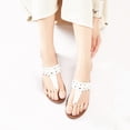 thumbnail image 5 of Ataiwee Women's Flat Slide Sandals - Classic T-strap Ankle Strap Comfort Thong Flat Summer Sandals., 5 of 6