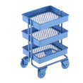thumbnail image 2 of Estante de almacenamiento de 3 niveles de hierro en miniatura 1/12 con Azul Zulema Estante de almacenamiento de casa de muñecas moderna, 2 of 6