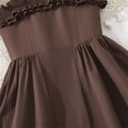 thumbnail image 6 of LIIPEE Girls Dresses Elegant Summer Solid Color Fashionable Suspender Dress High Waist Maxi Dress Kids Comfortable Breathable Soft Cute Daily Flowy Dresses,Coffee,11-12 Years, 6 of 6