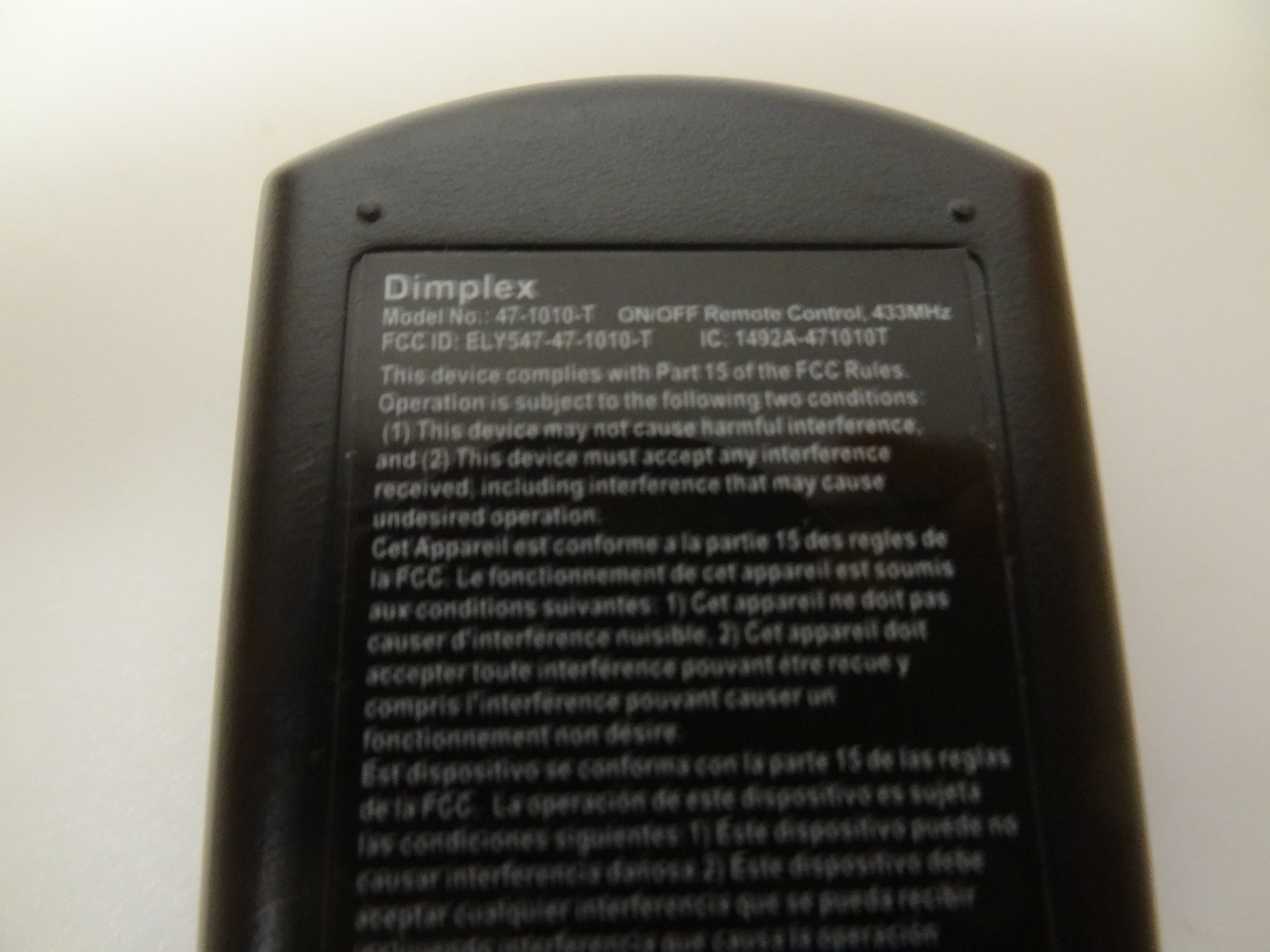 Dimplex Remote 47 1010 T