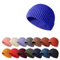 thumbnail image 2 of 1PCS Winter Solid Color Short Men's And Women's Knitted Hat Hip Hop Hat, 2 of 6