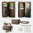 thumbnail image 3 of CaseMe Wallet Case For Samsung Galaxy S20 FE 5G, RFID Blocking PU Leather Case Women Men Kickstand flip Cover Wrist Strap Zipper Credit Card Holder Slot,Coffee,For Galaxy S20 FE(5G), 3 of 10