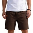thumbnail image 5 of Lmnyox Mens Casual Shorts Loose Plain Elastic Waist Cotton Linen Shorts Vintage Summer Beach Shorts with Pocket, 5 of 6