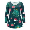 thumbnail image 5 of Aloohaidyvio Christmas Tops,Womens Christmas Blouse Tops Casual Sleeve Open Button Round Neck Loose Shirt, 5 of 6