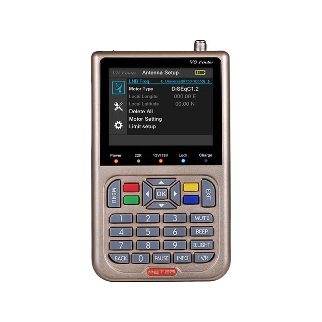 V8 2/Finder Meter DVB-S/DVB-S2X Parabol Locator Finder Satellite FTA Satellite Receiver Digital TV HD LCD MPEG-2/4 H.264 ,Easy to Use