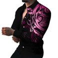 thumbnail image 1 of Camisas Para Hombre Manga Larga Negra Camisa de manga larga holgada de los hombres de la impresión digital 3d de la tendencia de la moda (Pink, 4XL), 1 of 4