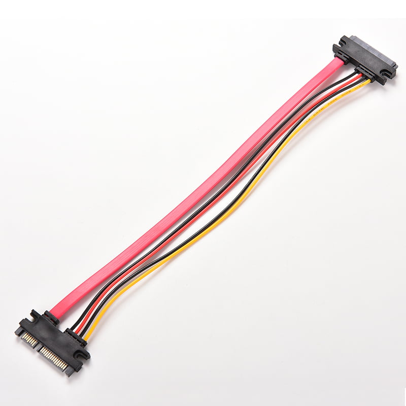 12'' Male to Female 7+15 Pin SATA Data HDD Power Combo Extend Extension CablW$T 