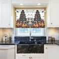 thumbnail image 5 of Yayeee Kitchen Curtains Tier Pair Light Filtering 27"x36" Rod Pocket Short Cafe Window Panel, Orange Halloween Trees, 5 of 7
