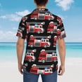 thumbnail image 4 of Fotbe Fire and Rescue Truck Camisa Hawaiana para Hombre Unisex – Camisa Casual de Verano con Botones de Manga Corta de Algodón y Lino,Small, 4 of 7
