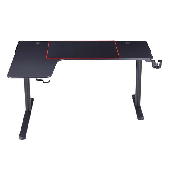 Furniture of America Denhu Metal Gaming Desk with Outlets, Black