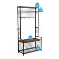 thumbnail image 4 of Garage Sports Equipment Organizer System Gear Basketball Racks for , Holder with Baskets, Indoor/Outdoor Kids Toys Storage Organizer Antique brown + Metal & Wood, 4 of 9