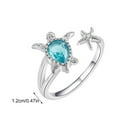 thumbnail image 3 of Wentin Rings Clearance! Fashion Mix Animal Sapphire Turtle Ladies Open Zircon Ring Jewelry, 3 of 9