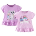 thumbnail image 4 of Esaierr Kids Toddler Girls Soft T-Shirt Short Sleeve Tees 1-10Years Baby Summer Soft Cotton TShirts Cartoon Casual T-Shirt,Size1-8T, 4 of 7