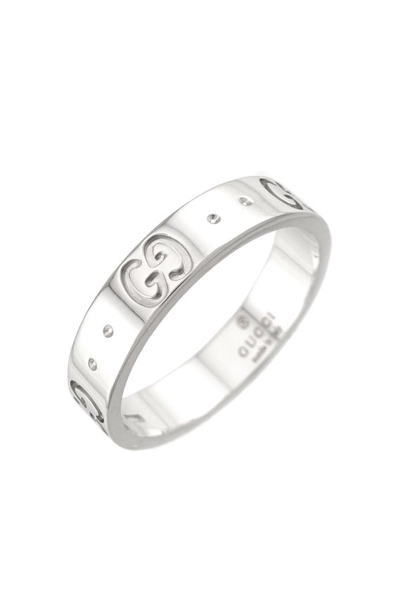 Pre-Owned Gucci Icon #10 Ring, 18K WG (White Gold 750)
