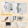 thumbnail image 3 of 55” Wooden Large Double Cat Litter Box Enclosure Furniture with Hidden Litter Filter for 2 Cats,White, 3 of 8