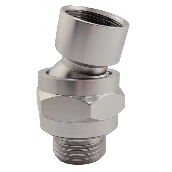 ABCISI Shower Head Swivel Ball Adapter (Universal Component), Solid Brass Adjustable Shower Arm Connector, Shower Connector Ball Joint, Brushed Nickel