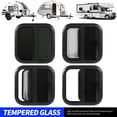 thumbnail image 4 of 600x600mm RV Rounded  Black Aluminium Alloy Rubber Tempered Glass Sliding Window   Removable For   Trailer RV, 4 of 8