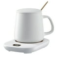 thumbnail image 3 of Moclever Electric Coffee Mug Warmer, Milk Tea Cup Heater with 3 Temperature Settings Auto Shut off for Home Office, White, 3 of 12