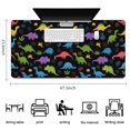 thumbnail image 5 of Long Mouse Pads for Desk,Black Cartoon Colorful Dinosaurs Plants Desk Mats on Top Of Desks, Desk Mouse Pad Extra Large with 3mm Non-Slip Base and Stitched Edge for Gaming,Work,Home 47.3"x23.6", 5 of 5