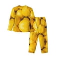 thumbnail image 2 of Disketp Pajamas Set Long Sleeve Sleepwear Womens Button Down Nightwear Pj Sets-Ripe Yellow Lemon, 2 of 9