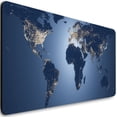 thumbnail image 2 of Extended Gaming Mouse Pad (31.5x11.8 in), Large Non-Slip Rubber Base Mousepad, Keyboard Mouse Mat Desk Pad for Work, Game - World Map Illustration Night, 2 of 6