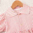 thumbnail image 5 of Auroural Toddler Girl Dresses 2T Children's Striped Lapel Short Sleeved Dress Girls' Summer Casual And Comfortable Dress 2-3 Years, 5 of 7