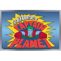 Captain Planet and The Planeteers - Logo Wall Poster, 22.375" x 34", Framed