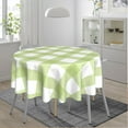 thumbnail image 2 of Gingham Buffalo Check Green And White Plaid Farm Waterproof Picnic Patio Party Round Table Cloth Cover Decorations Fabric 60 Inch Circular Tablecloth For 20-47 Inch Home Dining Room Kitchen Decor, 2 of 6