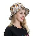thumbnail image 4 of Yiaed Cute Cats Print Reflective Stripe Bucket Hat Unisex Funny Outdoor Fisherman Cap Beach Sun Hat, 4 of 5
