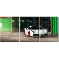 Hieng Black Supercar at Sunset Canvas Prints Hypercar Wall Art Paintings Sports Car Posters Stretched Pictures for Living Room Modern Home Decor Wall Art Decorations（Only canvas）