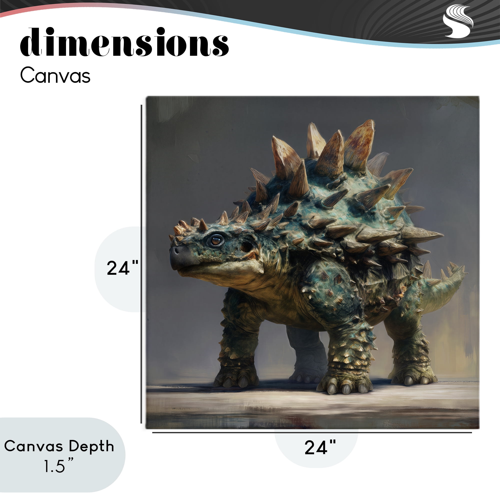 Stupell Industries Prehistoric Ankylosaurus Portrait Canvas Wall Art, design by Wumples