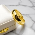 thumbnail image 3 of Ginger Lyne 6mm Gold Tone Tungsten Wedding Band for Men or Women Engraved Script Comfort Fit Ring, 3 of 5