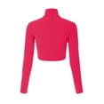 thumbnail image 4 of Made by Olivia Women's Solid Long Sleeve Mock Neck Solid Crop Top T Shirt, 4 of 4