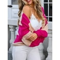 thumbnail image 2 of SUNSIOM Cardigan Mode Femme Contraste Couleur Manches Longues Pull Ouvert devant Automne Décontracté Manteau Tricoté Doux, 2 of 6
