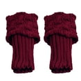 thumbnail image 2 of Women's Solid Cable Knit Leg Warmers Ribbed Knitted Crochet Winter Boot Socks-Wine, 2 of 11