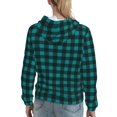 thumbnail image 7 of Haiem Teal On Black Plaid for Men's Fashion Hoodies & Sweatshirts with Kangaroo Pocket,Hooded Sweatshirt with Eye-catching Drawstrings-Medium, 7 of 7