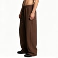 thumbnail image 4 of Mens Athletic Sports Pants Drawstring Elastic Waist Loose Fashion Streetwear Trousers Fathers Day Gift, 4 of 5