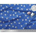 thumbnail image 3 of Soimoi Blue Cotton Duck Fabric Check & Floral Decor Fabric Printed BTY 42 Inch Wide, 3 of 3