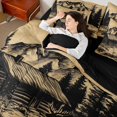 thumbnail image 4 of Manfei Teens Wildlife Reindeer Bedding Comforter Set 7 Pieces, Farmhouse Animal Full Bedding Set, Rustic Countryside Reversible Fitted Sheet Flat Sheet, Luxury Bedroom Decor, 4 of 7