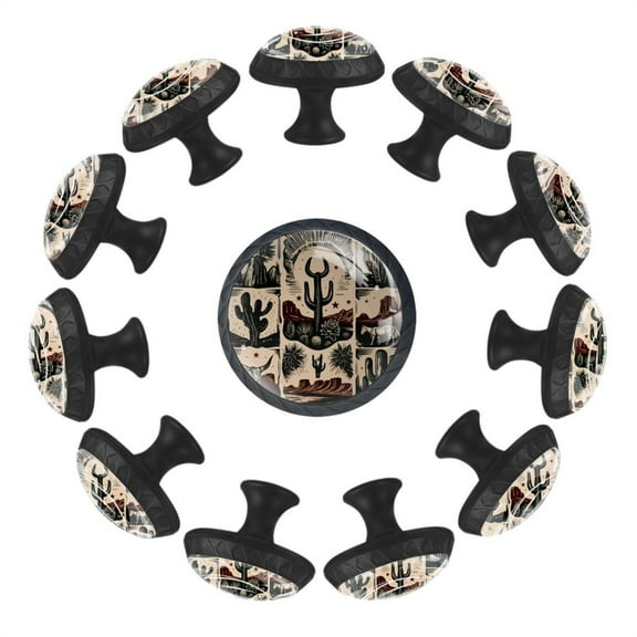 12 Pack Round Glass Drawer Knobs For Kitchen Cabinet With Screws, Vintage Western Boho Set Crystal Diamond Shaped Cupboard Knobs For Kitchen Office Bathroom