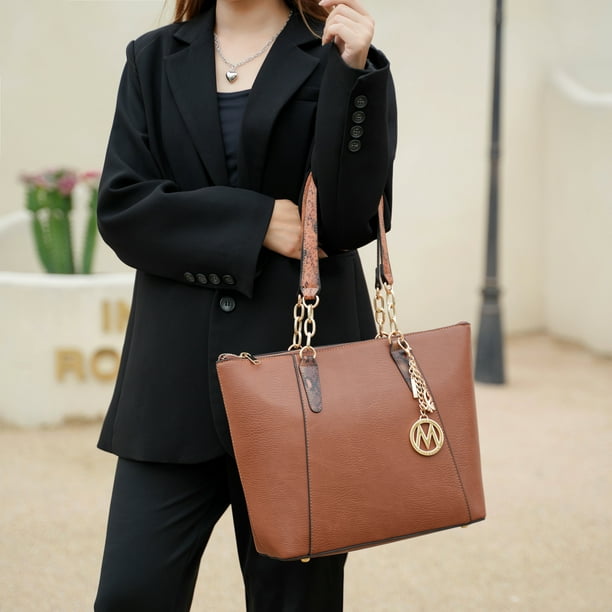 MKF Collection Ximena Vegan Leather Women's Tote Bag & Wristlet