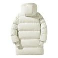 thumbnail image 4 of Lenago Long Quilted Jackets For Men Autumn Winter Fashion Quilted Coat Solid Color Long Sleeves With Hoods Full Zipped Thermal Comfortable Casual Outerwear Warm Clothing, 4 of 9