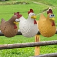 thumbnail image 4 of Decoraciones de pollo, diseño de valla, patio, decoración creativa, estatua de pollo de resina para patio de granja, 4 of 8