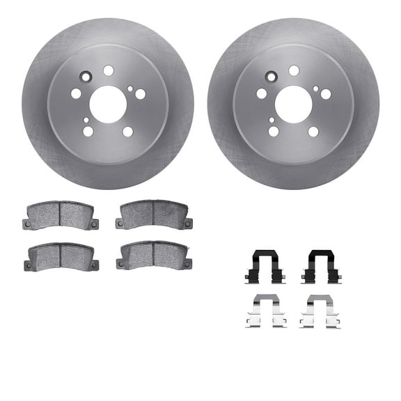 Dynamic Friction Company Rear Brake Rotors with 5000 Advanced Brake Pads includes Hardware 6512-76386