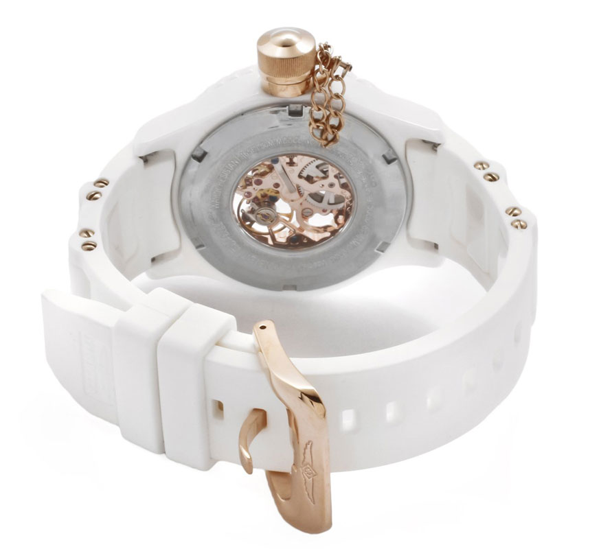 Invicta Women's 1827 Russian Diver Lefty White Ceramic Rose Gold