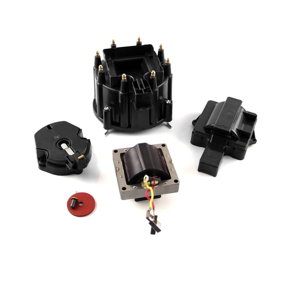 Speedmaster PCE378.1004 HEI Distributor Cap Rotor 65K Coil Cover Black Upgrade Kit