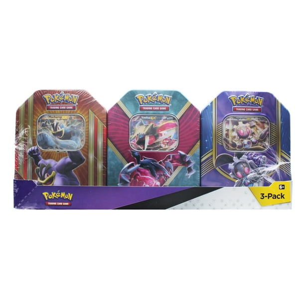 Pokemon Trading Card Tin 3-Pack - Machamp/ Yveltal/ Megearna - Walmart.com - Walmart.com