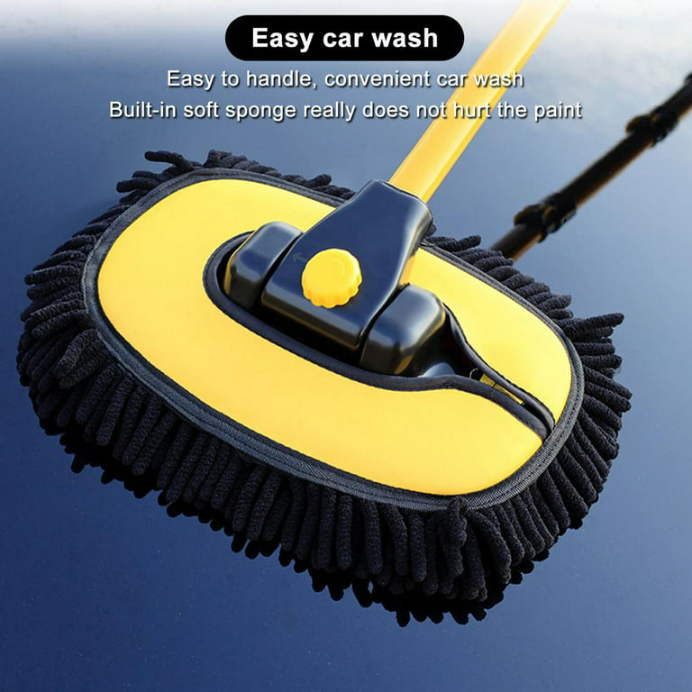Car Wash Brush Mop With Long Handle Microfiber Mitt Car - Temu